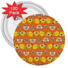 Minionspattern 3  Buttons (100 Pack)  by Sparkle
