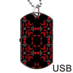 Abstract Pattern Geometric Backgrounds   Dog Tag Usb Flash (two Sides) by Eskimos