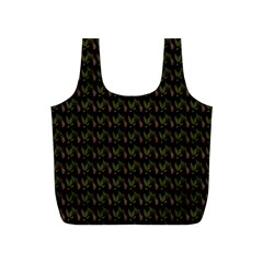 Fern Pattern 2 Black Full Print Recycle Bag (s) by violetheavensky