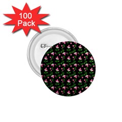Pink Carnation Black 1 75  Buttons (100 Pack)  by violetheavensky