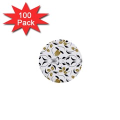 Folk Flowers Print Floral Pattern Ethnic Art 1  Mini Buttons (100 Pack)  by Eskimos