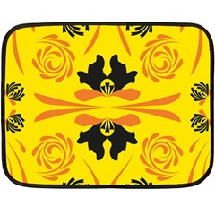 Floral Folk Damask Pattern Fantasy Flowers  Fleece Blanket (mini) by Eskimos