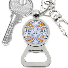 Floral Folk Damask Pattern Fantasy Flowers  Bottle Opener Key Chain by Eskimos