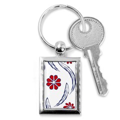 Folk Flowers Print Floral Pattern Ethnic Art Key Chain (rectangle) by Eskimos