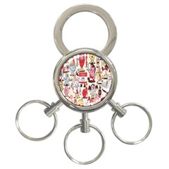 Retro Food 3-ring Key Chain by Sparkle