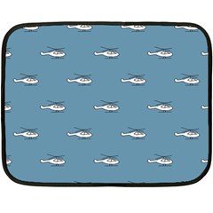 Cartoon Sketchy Helicopter Drawing Motif Pattern Fleece Blanket (mini) by dflcprintsclothing