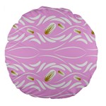 Folk flowers print Floral pattern Ethnic art Large 18  Premium Flano Round Cushions Back