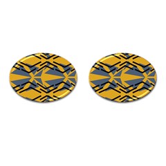 Abstract Pattern Geometric Backgrounds Cufflinks (oval) by Eskimos