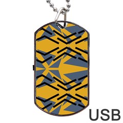 Abstract Pattern Geometric Backgrounds Dog Tag Usb Flash (one Side) by Eskimos