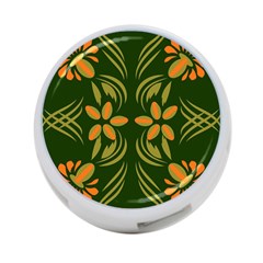 Folk Flowers Print Floral Pattern Ethnic Art 4-port Usb Hub (one Side) by Eskimos