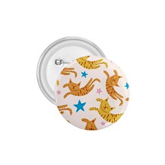 Cute Cats Seamless Pattern With Stars Funny Drawing Kittens 1 75  Buttons by Jancukart