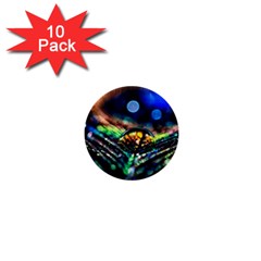 Peacock Feather Drop 1  Mini Buttons (10 Pack)  by artworkshop