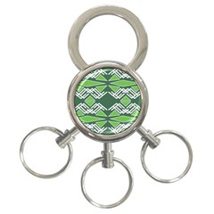 Abstract Pattern Geometric Backgrounds  3-ring Key Chain by Eskimos