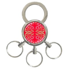 Folk Flowers Print Floral Pattern Ethnic Art 3-ring Key Chain by Eskimos