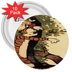 Calvin And Hobbes 3  Buttons (10 Pack)  by artworkshop