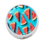 Watermelon Blue Background 4-Port USB Hub (One Side) Front