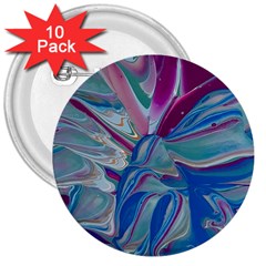 The Painted Shell 3  Buttons (10 Pack)  by kaleidomarblingart