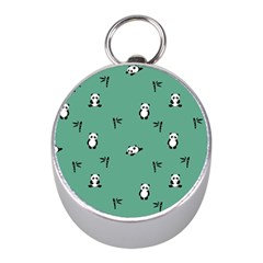Pandas Pattern Mini Silver Compasses by artworkshop