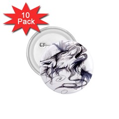 Tattoo-ink-flash-drawing-wolf 1 75  Buttons (10 Pack) by Jancukart
