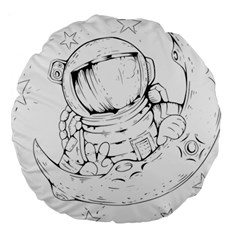 Astronaut-moon-space-astronomy Large 18  Premium Round Cushions by Jancukart