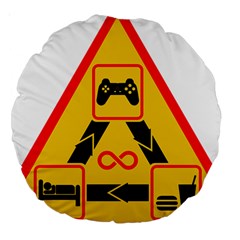 Gamer-geek-video-game-sign-fan Large 18  Premium Round Cushions by Jancukart