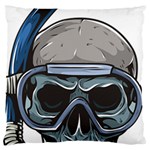 Skull-underwater-diving-skeleton-diving-head Large Flano Cushion Case (One Side) Front