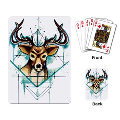 Deer-unicorn-tattoo-drawing-vector-watercolor Playing Cards Single Design (rectangle) by Jancukart