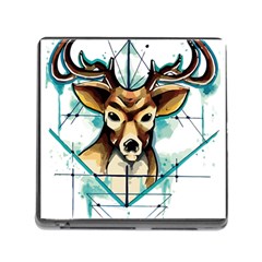 Deer-unicorn-tattoo-drawing-vector-watercolor Memory Card Reader (square 5 Slot) by Jancukart