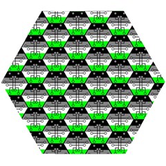 Hackers Town Void Mantis Hexagon Agender Agender Info Pride Flag Wooden Puzzle Hexagon by WetdryvacsLair