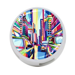 City-street-car-road-architecture 4-port Usb Hub (one Side) by Jancukart