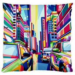 City-street-car-road-architecture Standard Flano Cushion Case (one Side) by Jancukart