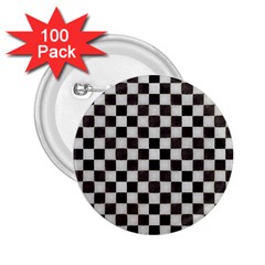 Large Black And White Watercolored Checkerboard Chess 2 25  Buttons (100 Pack)  by PodArtist