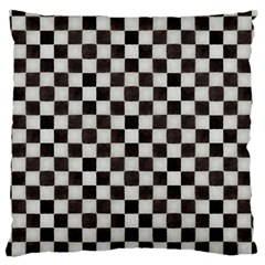 Large Black And White Watercolored Checkerboard Chess Standard Flano Cushion Case (one Side) by PodArtist
