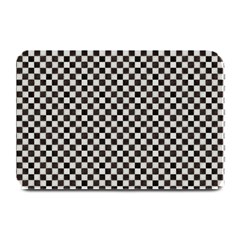 Black And White Watercolored Checkerboard Chess Plate Mats by PodArtist