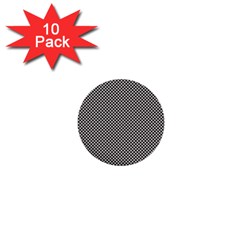 Small Black And White Watercolor Checkerboard Chess 1  Mini Buttons (10 Pack)  by PodArtist