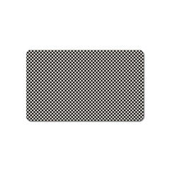 Small Black And White Watercolor Checkerboard Chess Magnet (name Card) by PodArtist