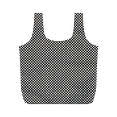 Small Black And White Watercolor Checkerboard Chess Full Print Recycle Bag (m) by PodArtist