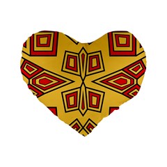 Abstract Pattern Geometric Backgrounds Standard 16  Premium Flano Heart Shape Cushions by Eskimos