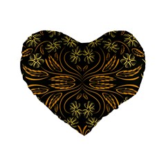Folk Flowers Print Floral Pattern Ethnic Art Standard 16  Premium Heart Shape Cushions by Eskimos