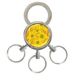 Folk Flowers Print Floral Pattern Ethnic Art 3-ring Key Chain by Eskimos