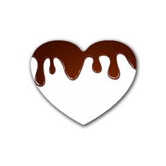 Chocolate Rubber Heart Coaster (4 Pack) by nate14shop