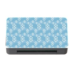 Snowflakes, White Blue Memory Card Reader With Cf by nateshop