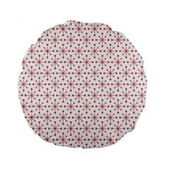 Pattern Christmas Pattern Red Stars Standard 15  Premium Round Cushions by Sapixe