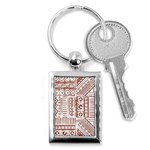 Tribal Pattern Vintage Texture Key Chain (Rectangle) Front