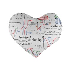 Math Formula Pattern Standard 16  Premium Flano Heart Shape Cushions by Sapixe