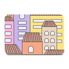 Houses City Architecture Building Plate Mats by Sapixe