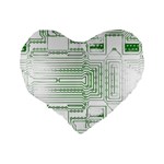 Circuit Board Standard 16  Premium Flano Heart Shape Cushions Back