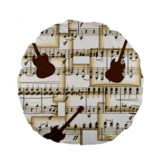 Music Paper Guitars Background Art Standard 15  Premium Round Cushions by Sapixe