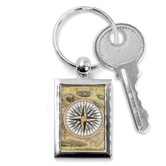 Map Vintage Nautical Collage Key Chain (rectangle) by Sapixe
