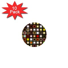 Squares-colorful-texture-modern-art 1  Mini Buttons (10 Pack)  by Jancukart